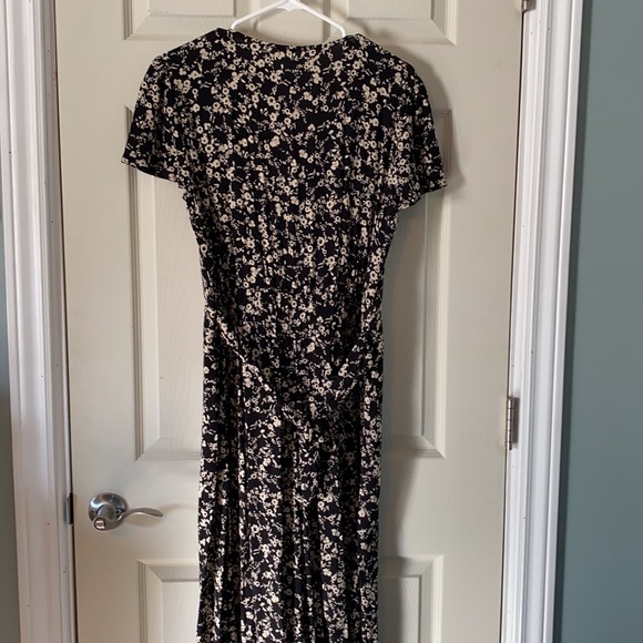 Short sleeve jumpsuit Medium black with tan flowers - Picture 4 of 4